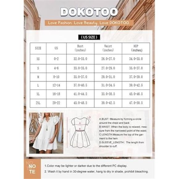 Women's Summer V-Neck Ruffle Cap Sleeve Mini Dress - Picture 5 of 5